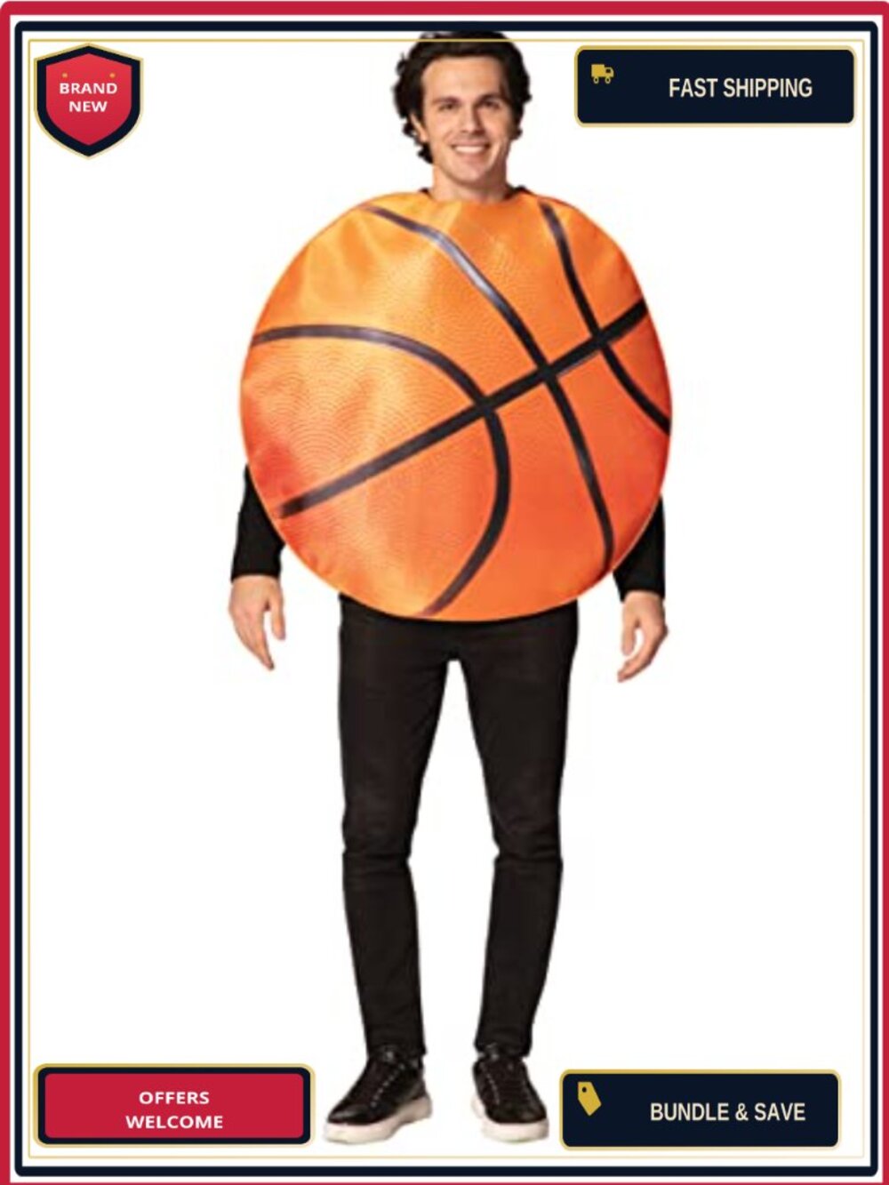 Adult Basketball Costume Tunic One Size 100% Polyester